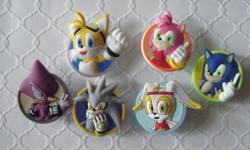 Set of 6 Sonic shoe charms for Crocs or as magnets.
Great for parties, favors, cupcake toppers & more!
Over 30 themes available.