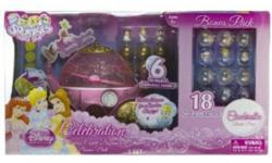 Brand New, Factory Sealed!
 
Yours for $20, retails for $49.99 in stores.
 
Squinkies Disney Princess Celebration Princess Coach Dispenser The Disney Princess Squinkies travel in magical style to celebrate a royal wedding! The Coach glitters with touches