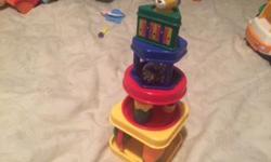Stacking toy, great for shapes and points of interest on each piece