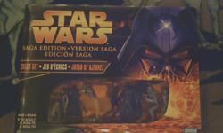 i am selling my star wars saga edition chess set for $90 its in mint condition still in box everything included still has foam on the light sabers, never been used. hoping it will go to a collector who will take good care of it. great setup, join the dark