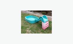 Hard plastic pool with slide attachment 100 obo