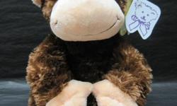Stuffed animal:
 
Tubbie Wubbie Chimp
by AURORA
 
This huggable animal was made to be your lovable friend!
Aurora has made an insanely soft 'Tubbie Wubbie' collection now being sold at our store, Bears & Wishes.
 
Rich chocolate browns matched with an