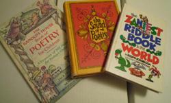 Collection of three older children's books: The Zaniest Riddle Book, The Sound of Poetry, The Random House Book of Poetry for Children.
