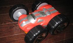 Childs first remote control car. It will bounce back if ran up to a wall. Remote has forward and reverse only. Easy to use and comes with installed batteries. It is in excellent/perfect condition and from a smoke and pet free home.
 
I can deliver in