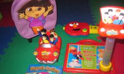 Misc Toy Lot
 
Barney and Friends Magnet Set
Sesame Street Magnetic Dolls Play Set
Sesame Street Guitar
Wiggles Musical Car
Wiggles Light Wand
Dora Backpack
 
All from a Smoke and Pet Free Home
$15.00