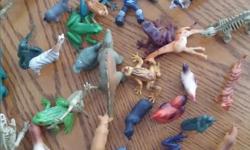 Various animals and army men toys