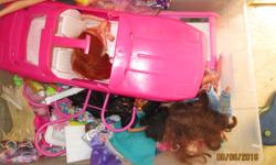 Barbie lot
john deer bike is free as we got it for free with missing pettle
Tinker bell back pack never used
Fairy costumes
and Random toys