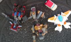 Lot of 4 transformers. $15 for all 4.
gently used.
If I knew how to put them back together you could see what they are more clearly! LOL.
See other ads too. Thanks.