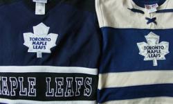 two children's Maple Leafs jerseys for sale
$15 each
 
navy one is size 3x
cream one is size 24 months/2t -- this one is a cotton blend
 
both in great condition
 
smoke and pet free home in Waterdown