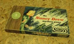 Vintage Parker Brothers Nancy Drew board game based on the mystery series. For 2 to 4 players. Players try to locate Nancy and find out which case she is trying to solve. The object of the game is to be the first to find Nancy's whereabouts by filling in