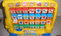 Spin the blocks for colorful lessons in all 26 letters. Then, switch the play mode and join light-up classmates for fun with phonics, colors or music. 27 chunky blocks spin to introduce letters and corresponding words to curious kids. The singing bus has