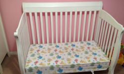 Little Folks White Maple Baby Crib With Mattress for sale ...