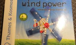 This item has been assembled and used once, but was carefully partially disassembled and all pieces including the manual are included.
Thames & Kosmos is a very high-end manufacturer and this is a great kit to teach kids about renewable energy.