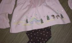 Gently worn Pink Winter Scene Top with tights, Gymboree - Size 5,
**Selling item for a friend - Prices firm and non-negotiable**