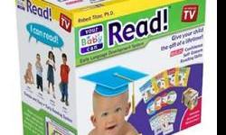 Mint condition. Paid over $200 new.
The Your Baby/Child Can Read! 10-DVD Deluxe Kit includes:
5 Your Baby Can Read! Interactive DVDs (Volumes 1, 2, 3, 4, and 5);
5 Lift-the-Flap Books;
25 Sliding Word and Picture Cards (50 words on 25 double-sided