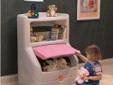 Pink Step2 Toy box with shelf